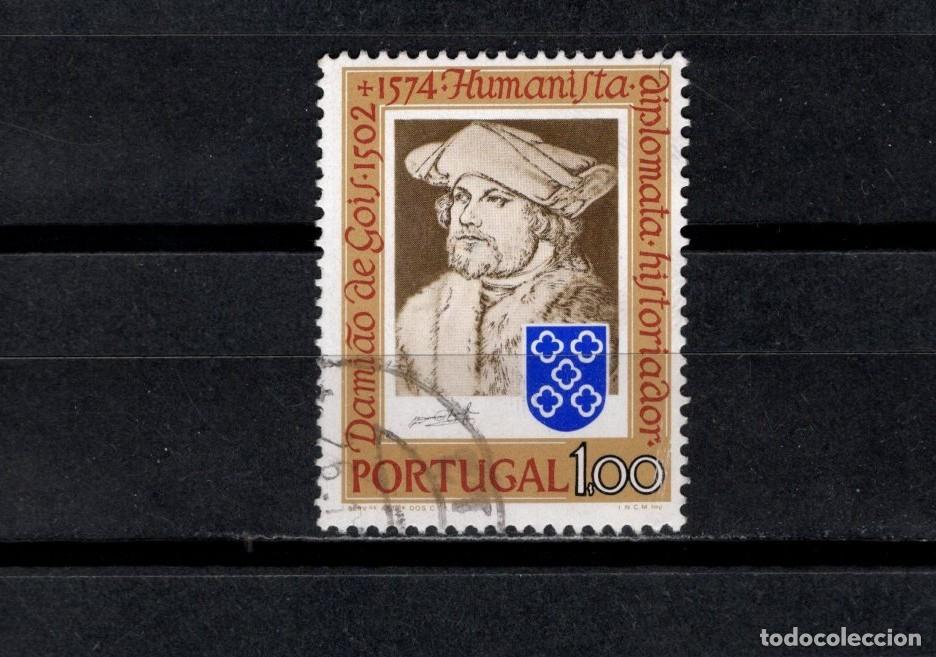 Sellos: Sello usado. IV Centenario muerte de Dami&atilde;o de G&oacute;is. 1 escudo. 1974. Yvert 1208.