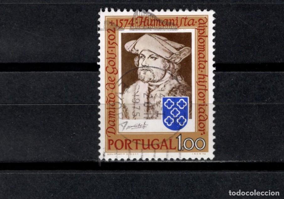 Sellos: Sello usado. IV Centenario muerte de Dami&atilde;o de G&oacute;is. 1 escudo. 1974. Yvert 1208.