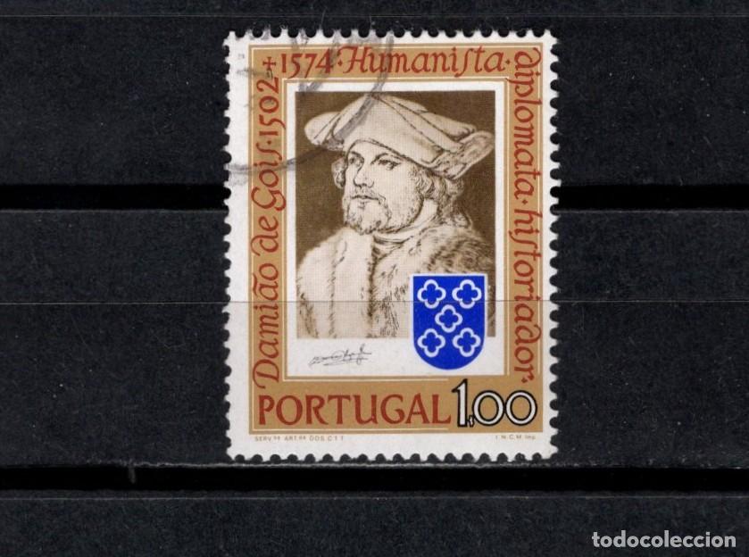 Sellos: Sello usado. IV Centenario muerte de Dami&atilde;o de G&oacute;is. 1 escudo. 1974. Yvert 1208.
