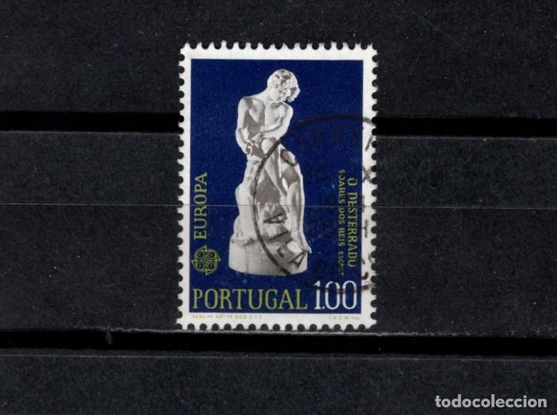 Sellos: Sello usado. Emisi&acute;pn Europa 1974. Esculturas. 1 escudo. 1974. Yvert 1211.