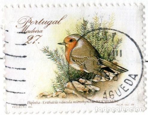 Sellos: Portugal. Madeira. Aves. Robin. 1988. YT-125. Usado
