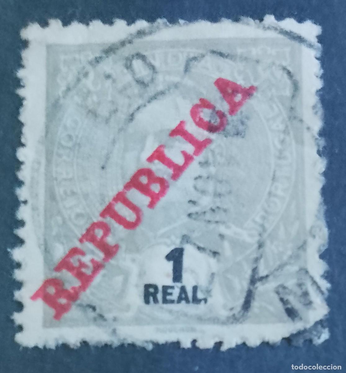 Sellos: INDIA PORTUGAL - V/F 1 REAL - A&Ntilde;O 1903, D. CARLOS I - SUPERPUESTO: REP&Uacute;BLICA - VER DESCRIPCI&Oacute;N