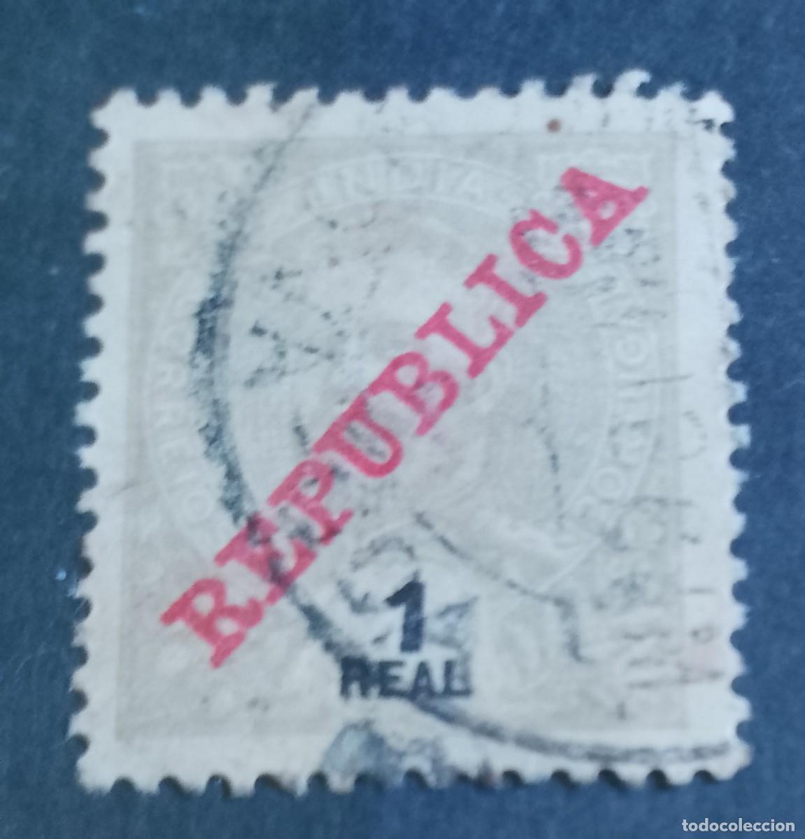 Sellos: INDIA PORTUGAL - V/F 1 REAL - A&Ntilde;O 1903, D. CARLOS I - SUPERPUESTO: REP&Uacute;BLICA - VER DESCRIPCI&Oacute;N