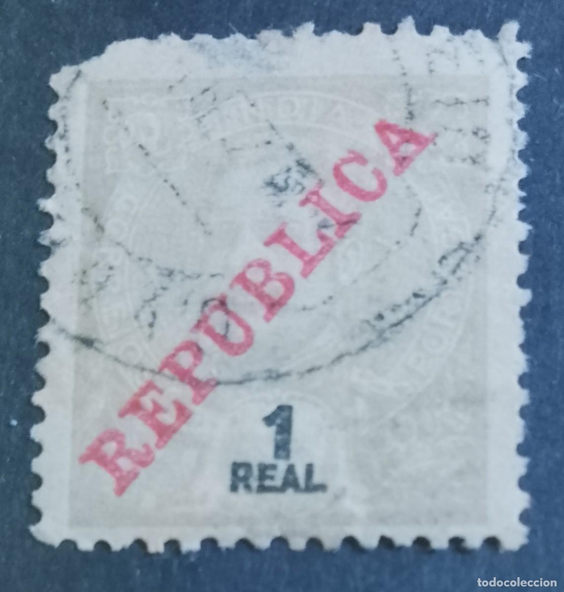 Sellos: INDIA PORTUGAL - V/F 1 REAL - A&Ntilde;O 1903, D. CARLOS I - SUPERPUESTO: REP&Uacute;BLICA - VER DESCRIPCI&Oacute;N