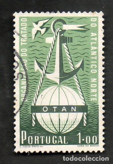Sellos: FILA 1952 PORTUGAL AF-749 YT 760 3&ordm;.ANIVERS&Aacute;RIO OTAN CIRCULADO