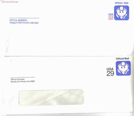 Sellos: USA 2 ENTEROS POSTALES SERVICIO OFICIAL - Foto 1