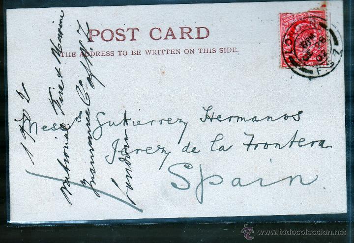 Sellos: ENTERO POSTAL DE INGLATERRA A JEREZ. - Foto 1