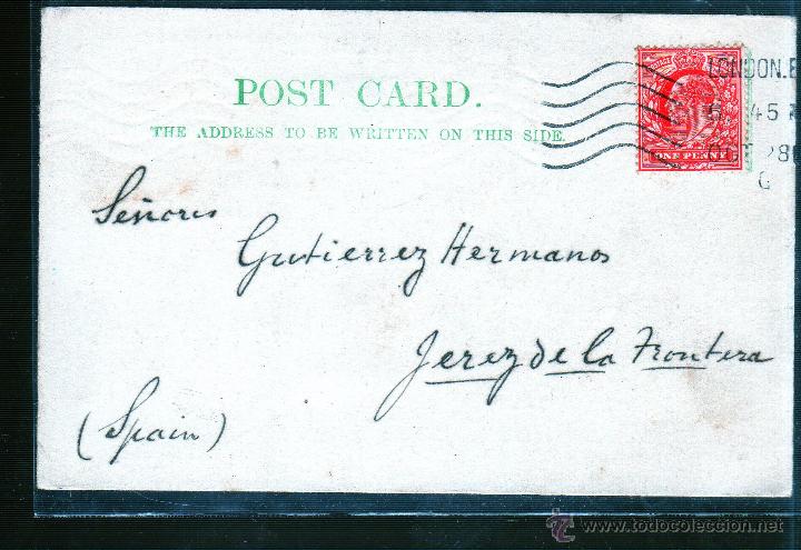 Sellos: ENTERO POSTAL DE INGLATERRA A JEREZ. - Foto 1