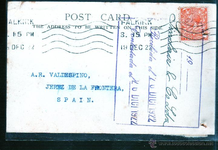 Sellos: ENTERO POSTAL DE INGLATERRA A JEREZ. - Foto 1