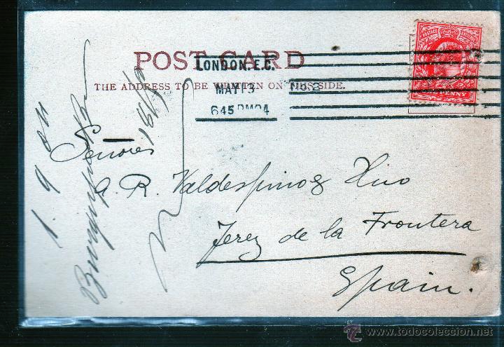 Sellos: ENTERO POSTAL DE INGLATERRA A JEREZ. - Foto 1