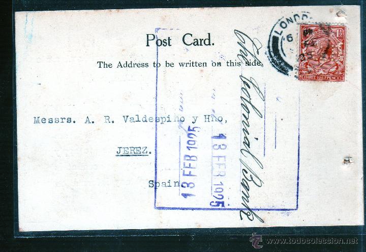 Sellos: ENTERO POSTAL DE INGLATERRA A JEREZ. - Foto 1