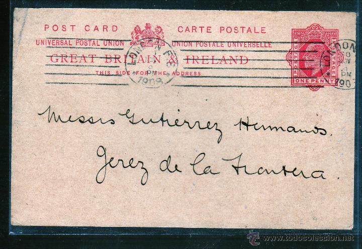 Sellos: ENTERO POSTAL DE INGLATERRA A JEREZ. - Foto 1