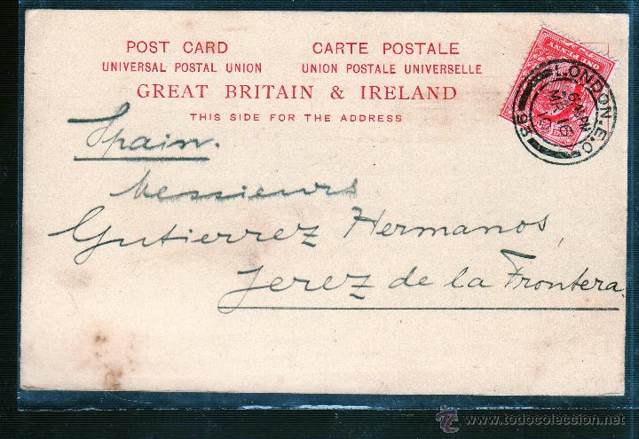 Sellos: ENTERO POSTAL DE INGLATERRA A JEREZ. - Foto 1
