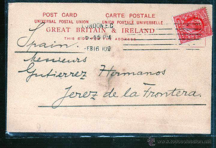 Sellos: ENTERO POSTAL DE INGLATERRA A JEREZ. - Foto 1