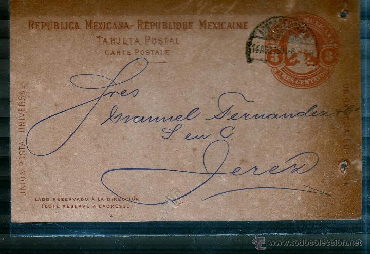 Sellos: ENTERO POSTAL DE MEXICO A JEREZ. - Foto 1