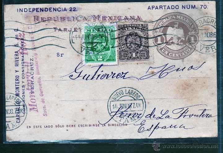 Sellos: ENTERO POSTAL DE MEXICO A JEREZ. - Foto 1
