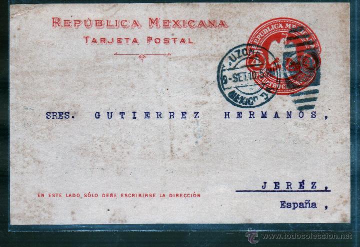 Sellos: ENTERO POSTAL DE MEXICO A JEREZ. - Foto 1