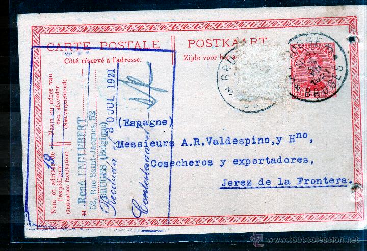 Sellos: ENTERO POSTAL. BELGICA. - Foto 1