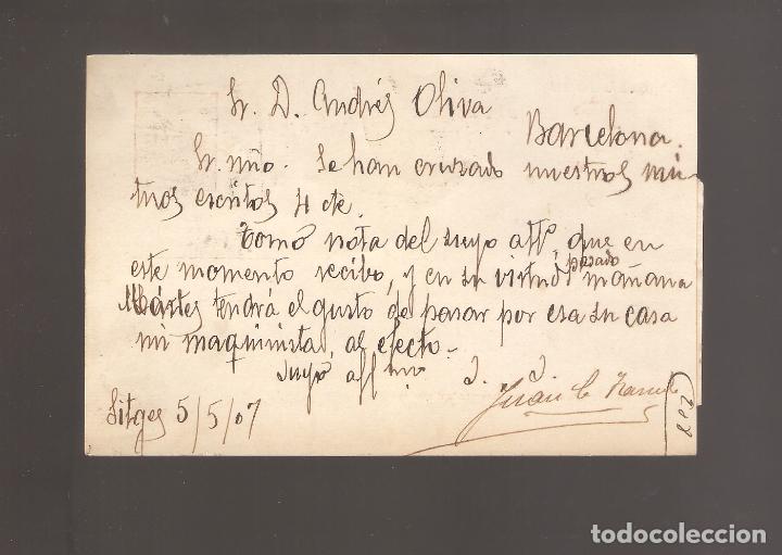 Sellos: 1 postal circulada  a&ntilde;o 1907 - Foto 2