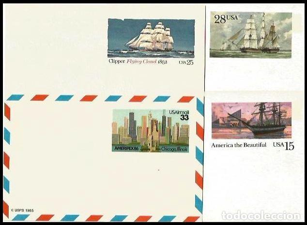 Francobolli: USA 4 ENTEROS POSTALES 1985/89