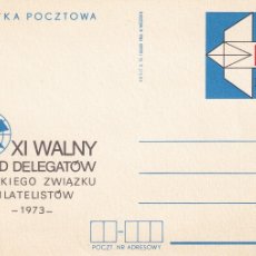 Sellos: POLONIA 1973 POLSKA SINDICATOS FILATELIA / XI WALNY ZJAZD DELEGATOW POLSKIEGO ZWIAZKU FILATELISTOW..