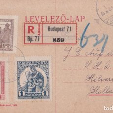 Francobolli: TARJETA ENTERO POSTAL HUNGRIA - HOLANDA - 1919