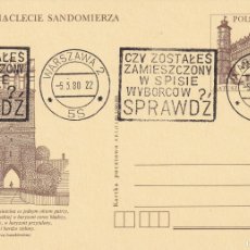 Sellos: MILENARIO DE SANDOMIERZ POLONIA 1980 / TYSIACLECIE SANDOMIERZA - OCHRONA ZABVTKOW / CZV ZOSTAKES ...