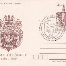 Sellos: POLONIA 1989 - 800 ANIVERSARIO DE OLESNICA / 800 LAT OLESNICY 1189-1989 - KARTKA POCZTOWA / S-10 E..