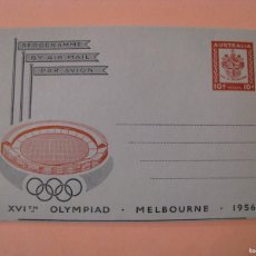 Sellos: SOBRE, AEROGRAMA. AUSTRALIA JUEGOS OLIMPICOS MELBOURNE 1956. SIN USAR.