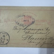 Sellos: ENTERO POSTAL. MOÇAMBIQUE. DE MOZAMBIQUE A SAXONY - ALEMANIA. 20 REIS. VER