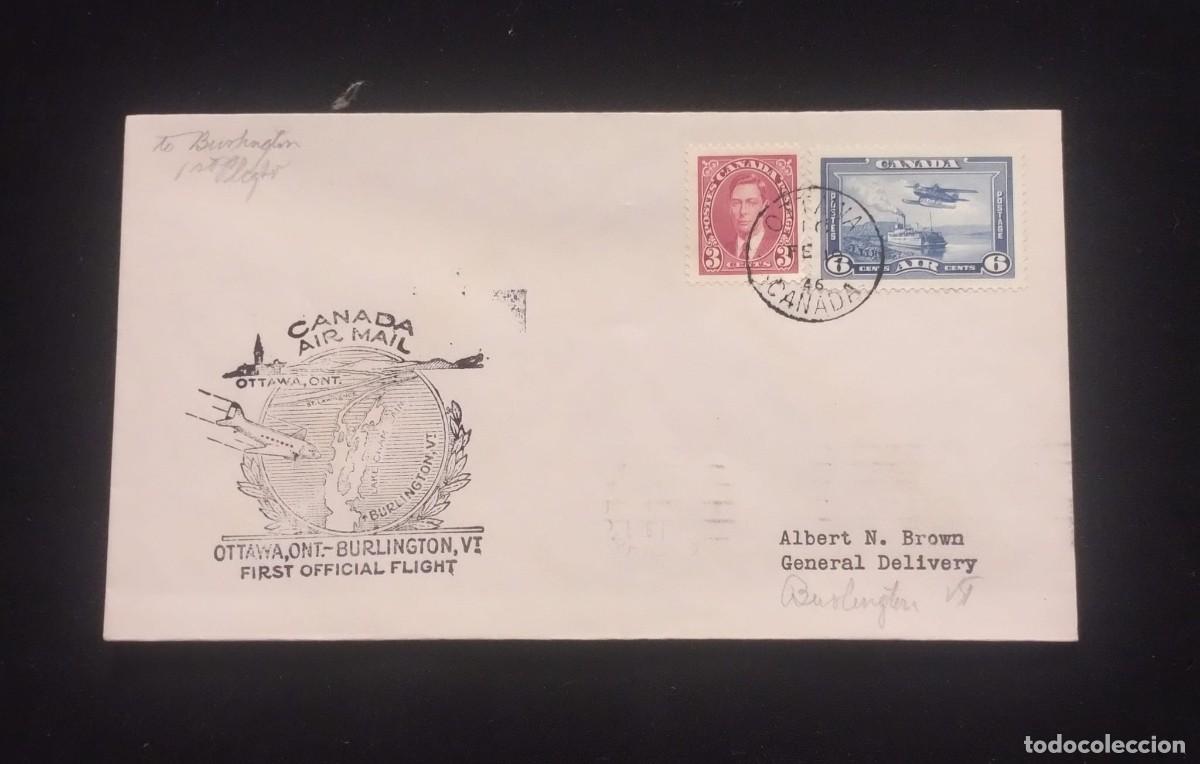 Sellos: C) 1946. CANADA. FIRST INTERNAL MAIL. DOUBLE STAMP. XF - Foto 1
