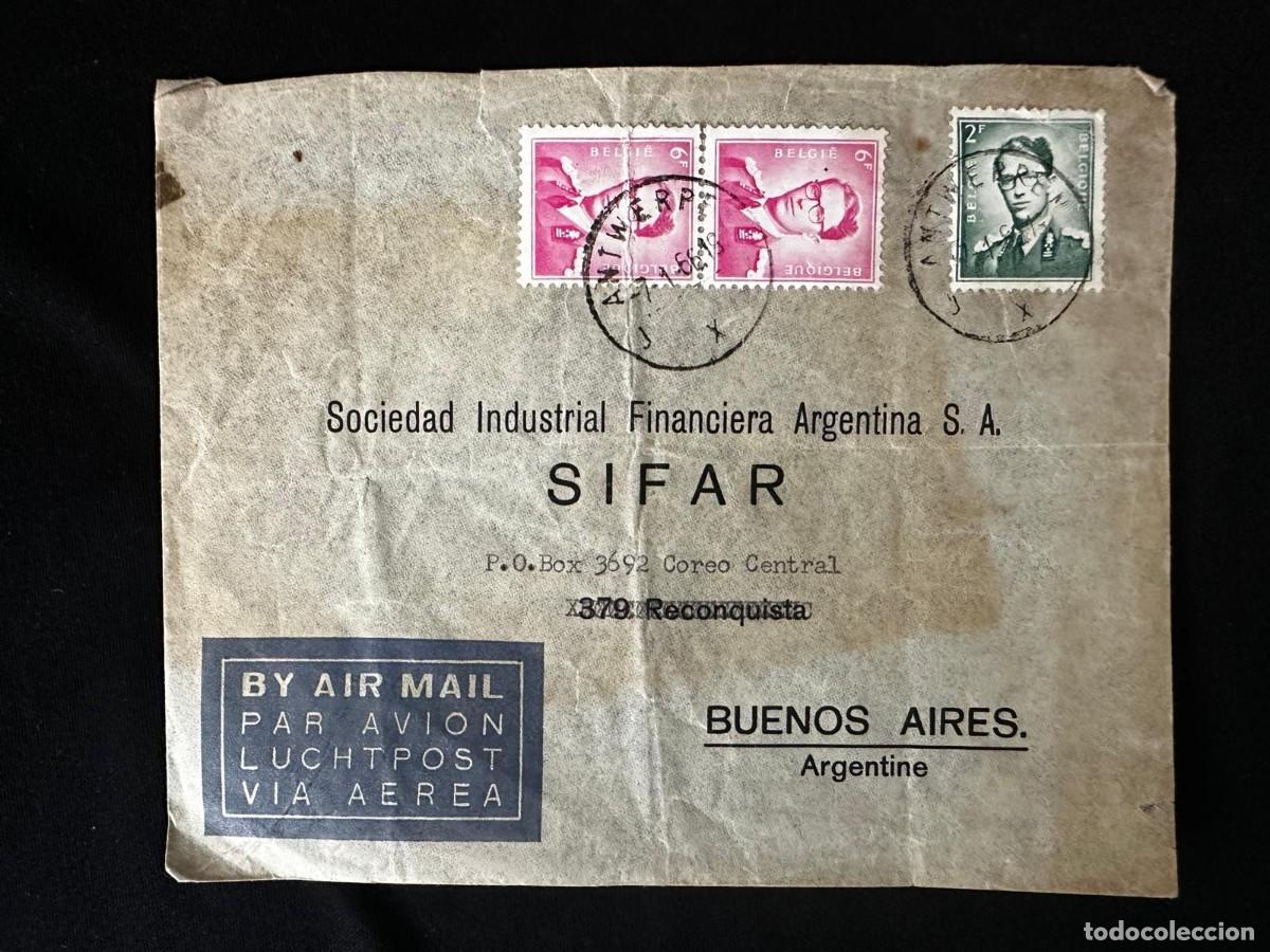 Sellos: CM) 1966. BELGIUM. KING BALDUINO. ENVELOPE SENT ARGENTINA. XF - Foto 1