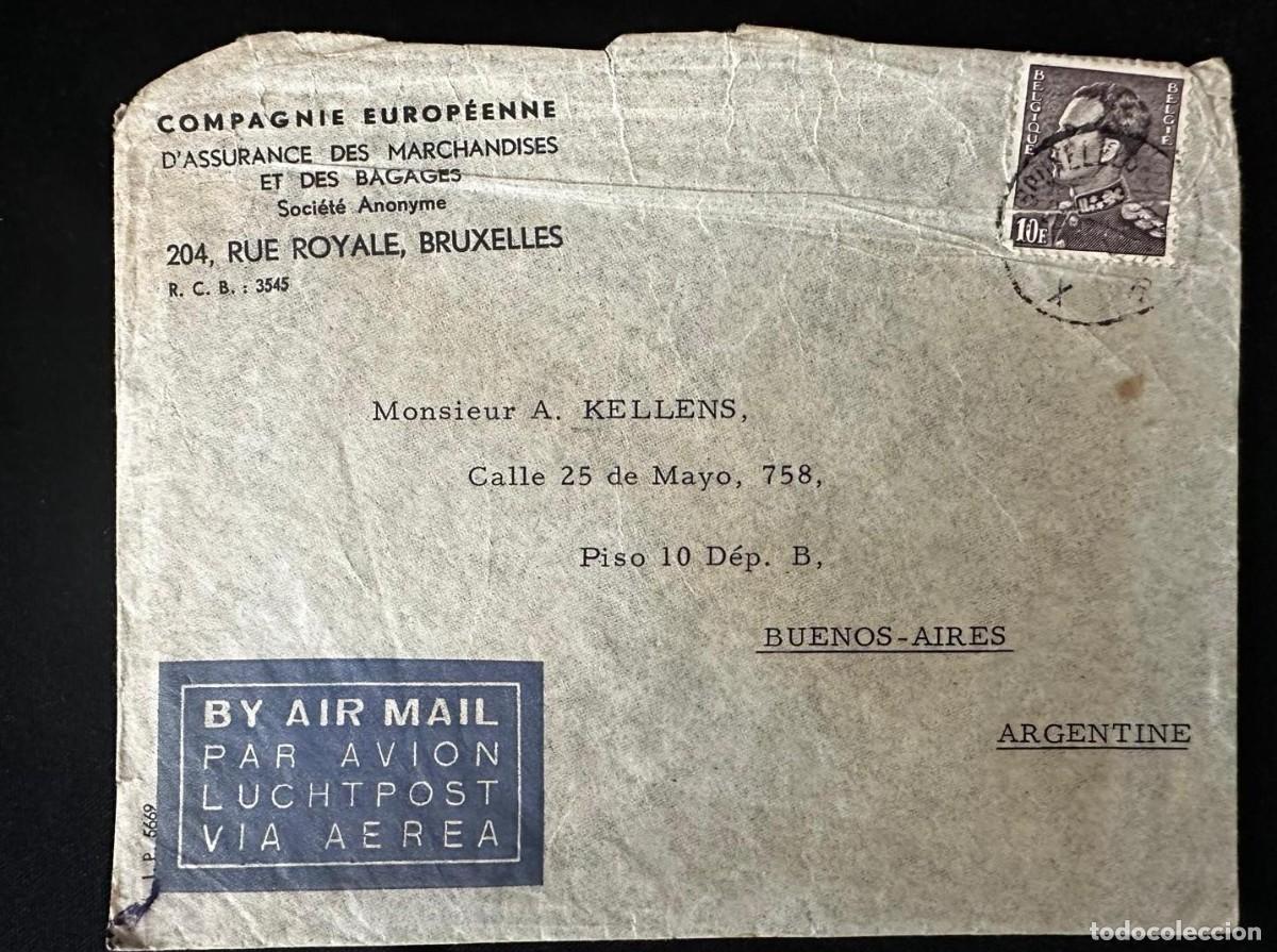 Sellos: CM) 1958. BELGIUM. KING BALDUINO. ENVELOPE SENT ARGENTINA. XF - Foto 1