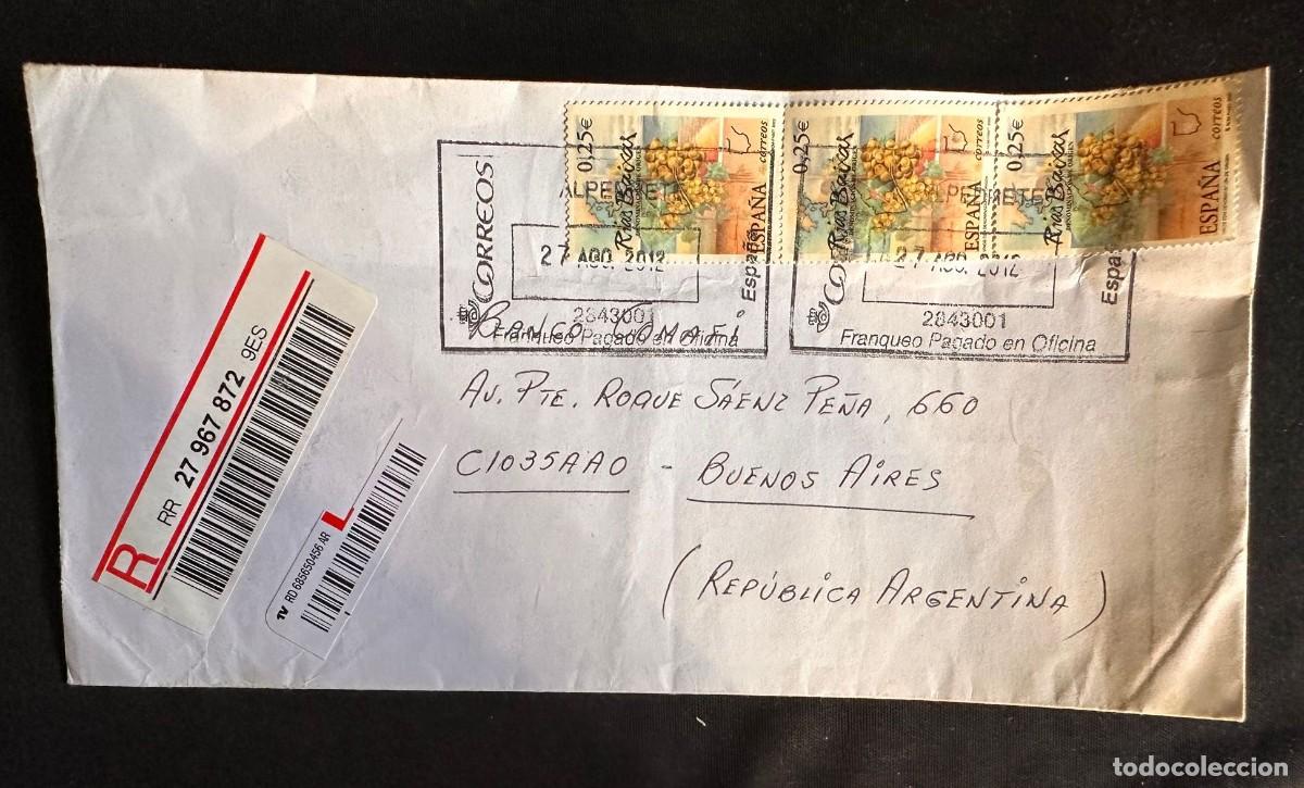 Sellos: CM) 2012. SPAIN. MAP. ENVELOPE SENT ARGENTINA. XF - Foto 1