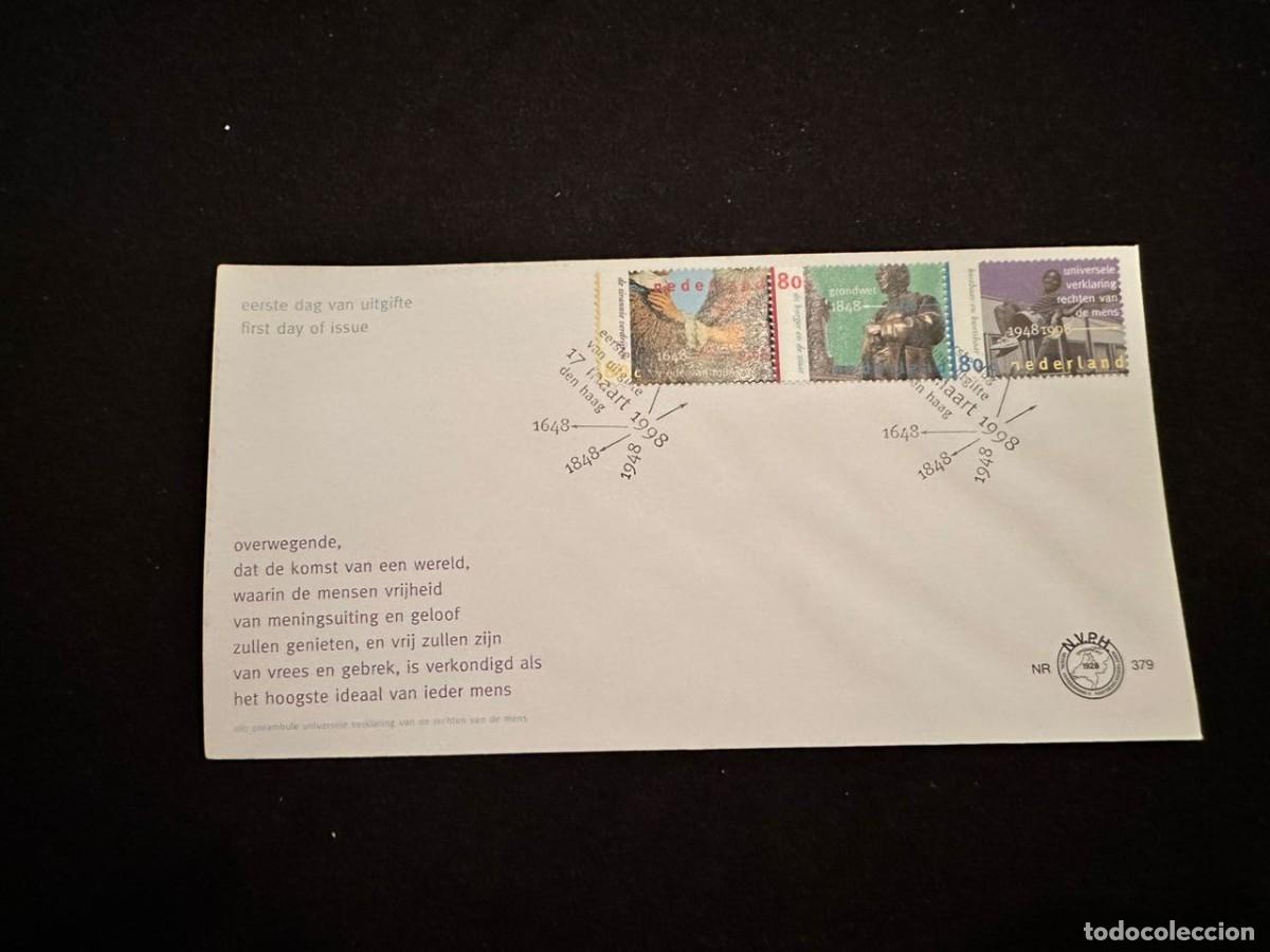 Sellos: CM) 1998. NETHERLANDS. STATUE. CHILD. FDC. REFLECTION MESSAGE. XF - Foto 1