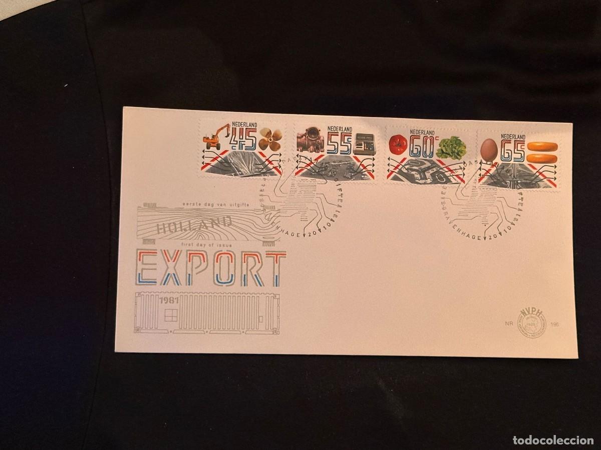 Sellos: CM) 1981. NETHERLANDS. CONSTRUCTION MACHINE. COMPUTER. VEGETABLES. PROTEIN. FDC.EXPORT. XF - Foto 1