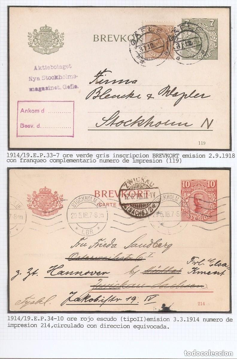 Sellos: SUECIA. 2 ENTERO POSTAL. - Foto 1