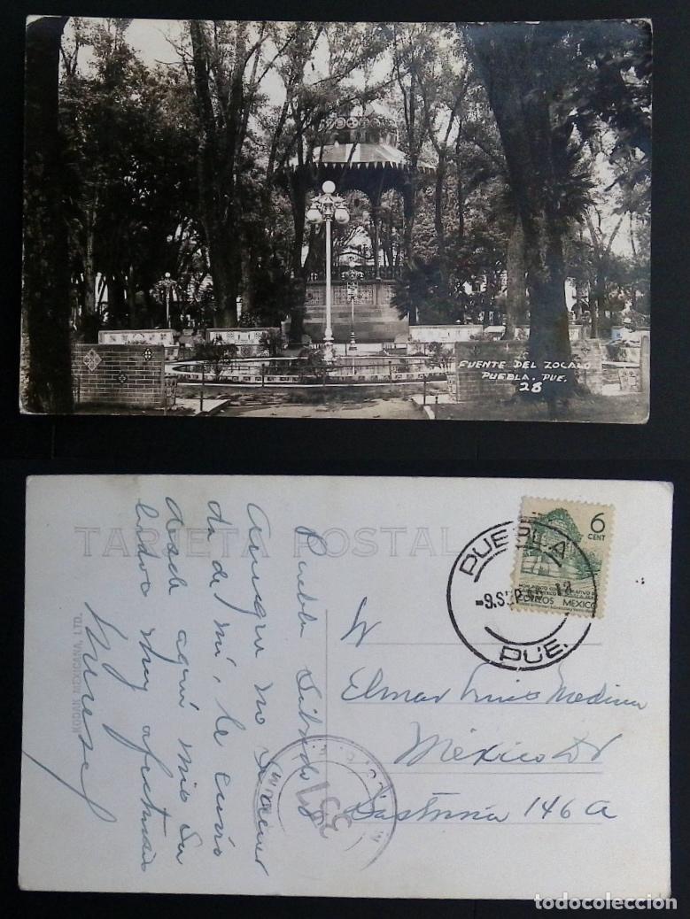 Timbres: CMI) 1944. MEXICO. POSTCARD. HISTORIC BUILDING OR MONUMENT IN PUEBLA (Z&Oacute;CALO FOUNTAIN). FRONT AND BA
