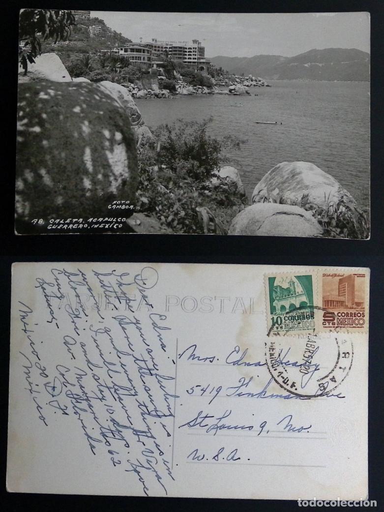 Timbres: CMI) 1950. MEXICO. POSTCARD. ACAPULCO &mdash; CALETA BEACH IN ACAPULCO. HISTORIC AND CONTEMPORARY ARCHITEC