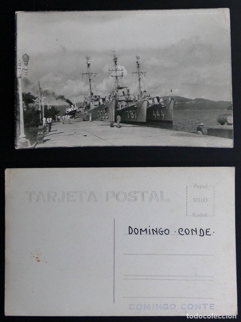 Stamps: CMI) 1944. MEXICO. POSTCARD. WARSHIPS &mdash; NAVAL DESTROYERS. FRONT AND BACK. XF