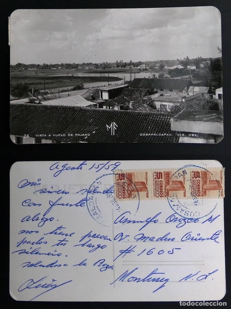 Stamps: CMI) 1959. MEXICO. POSTCARD. MODERN ARCHITECTURE. AERIAL VIEW (BIRD'S-EYE). DOMESTIC MAIL. FRONT AND