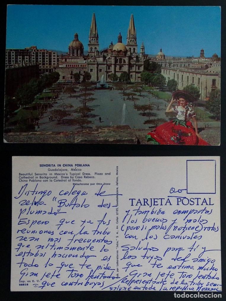 Stamps: CMI) 1960. MEXICO. POSTCARD. TRADITIONAL &rdquo;CHINA POBLANA&rdquo; DRESS. WOMAN IN TRADITIONAL ATTIRE WITH GUA