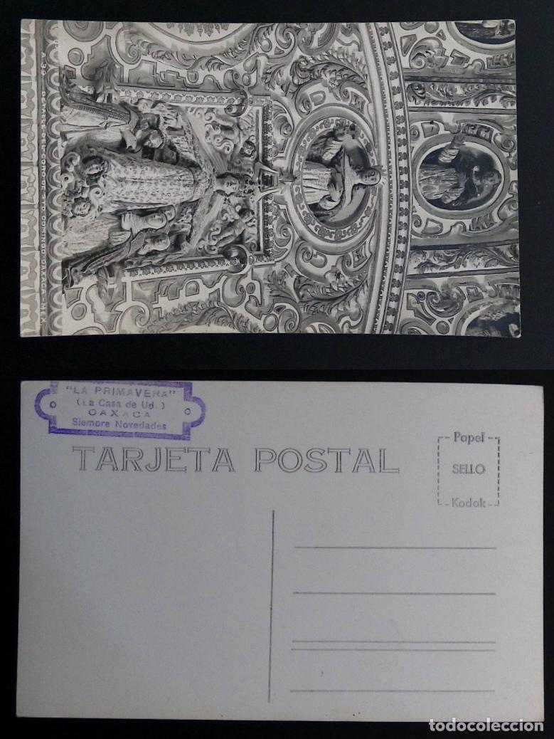 Selos: CMI) 1950. MEXICO. POSTCARD. ORNAMENTAL BAROQUE ALTAR WITH RELIGIOUS RELIEFS IN OAXACA. FRONT AND BA