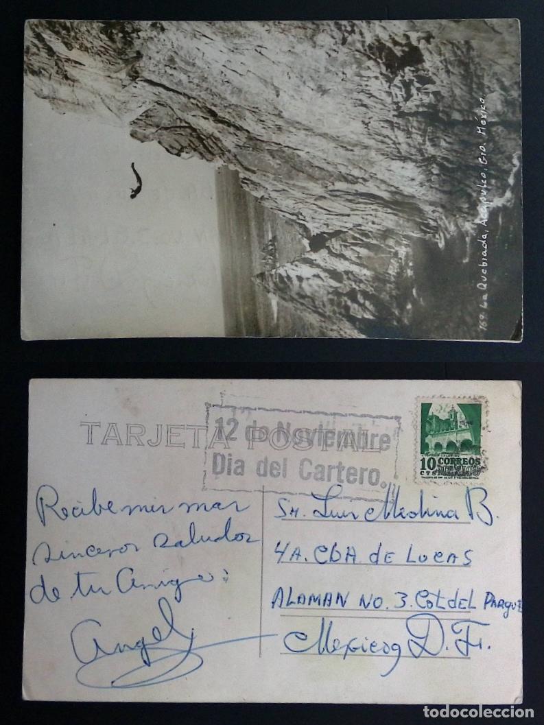 Selos: CMI) 1943. MEXICO. POSTCARD. COMMEMORATING POSTMAN'S DAY. CLIFF DIVER AT LA QUEBRADA IN ACAPULCO. HI