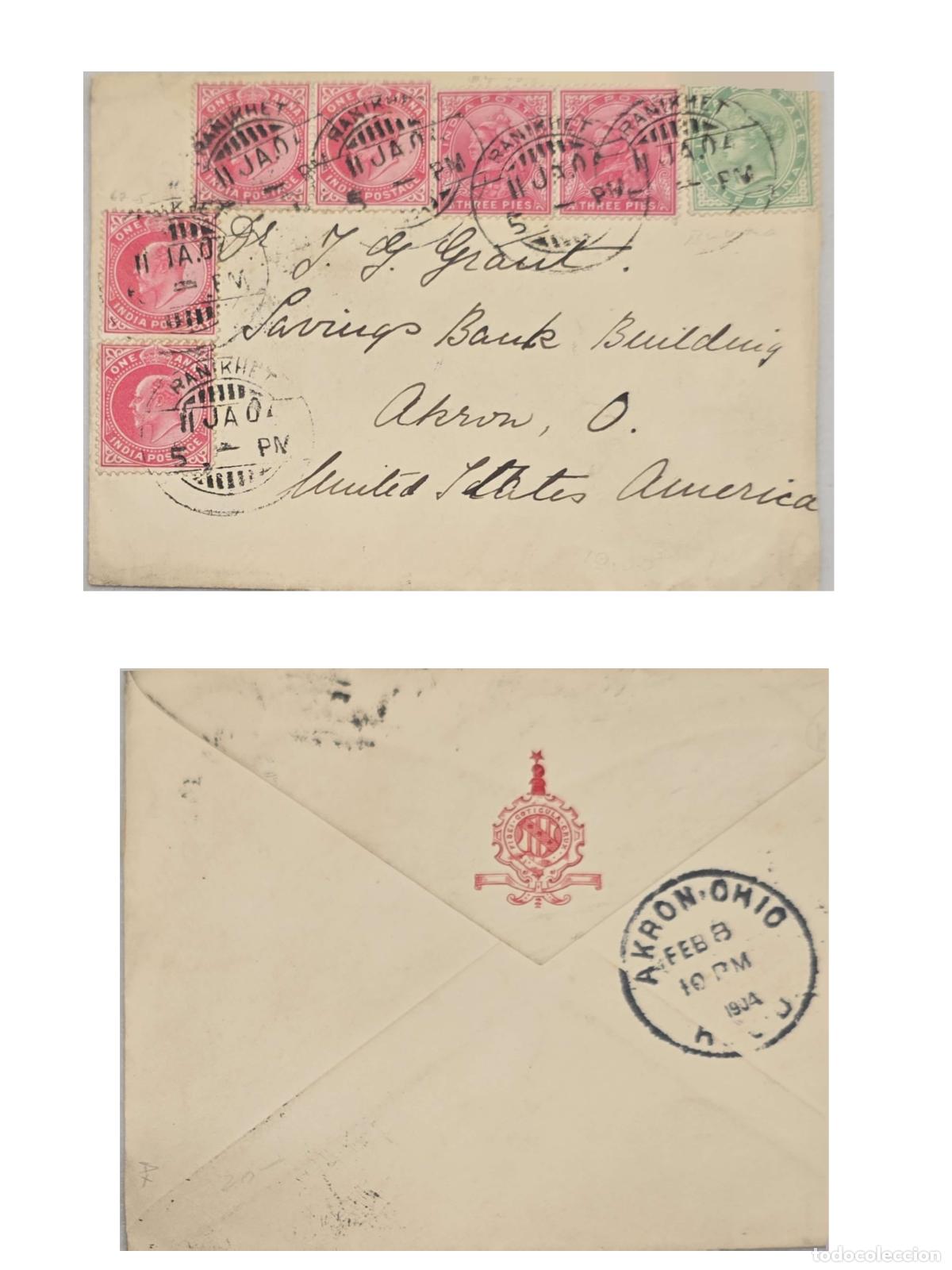 Selos: CMI) 1934. INDIA. PORTRAIT OF KING GEORGE V AND ROYAL FIGURES. COVER MAILED TO THE USA. FRONT AND BA