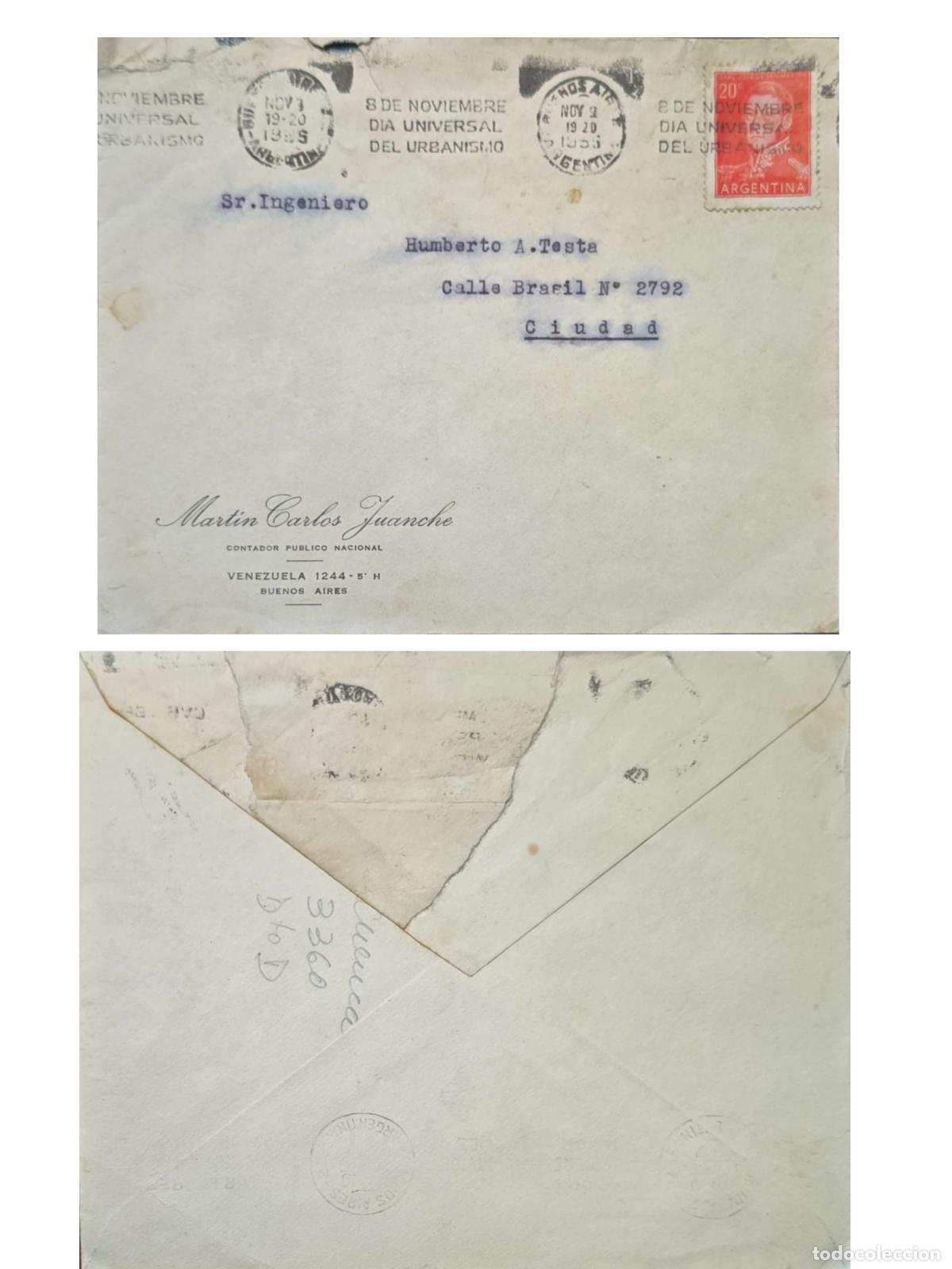 Selos: CMI) 1953. ARGENTINA. HISTORICAL FIGURE. INTERNAL MAIL. FRONT AND BACK. XF