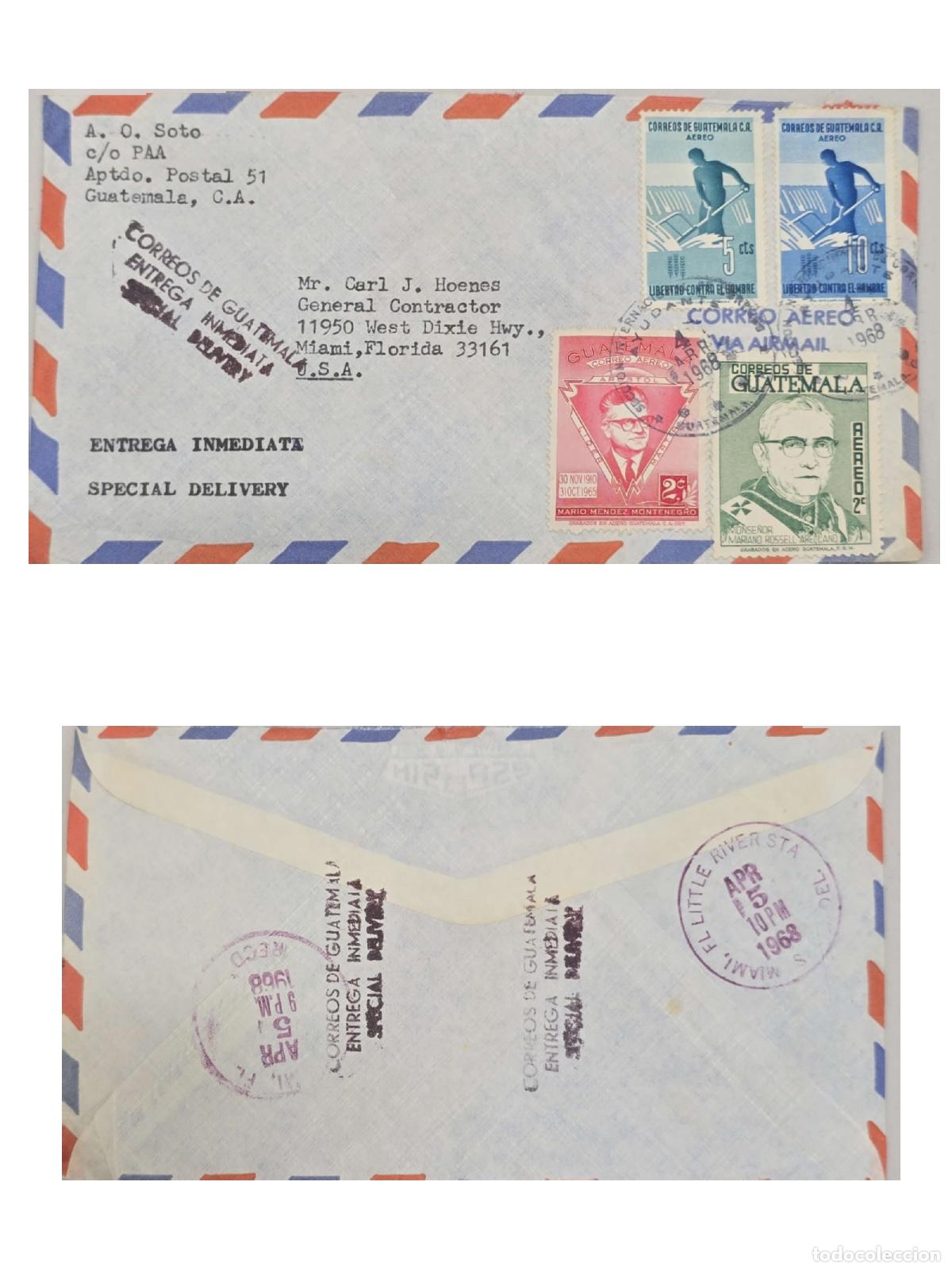 Selos: CMI) 1968. GUATEMALA. FREEDOM FROM HUNGER CAMPAIGN. POLITICAL AND RELIGIOUS FIGURE. COVER SENT TO US