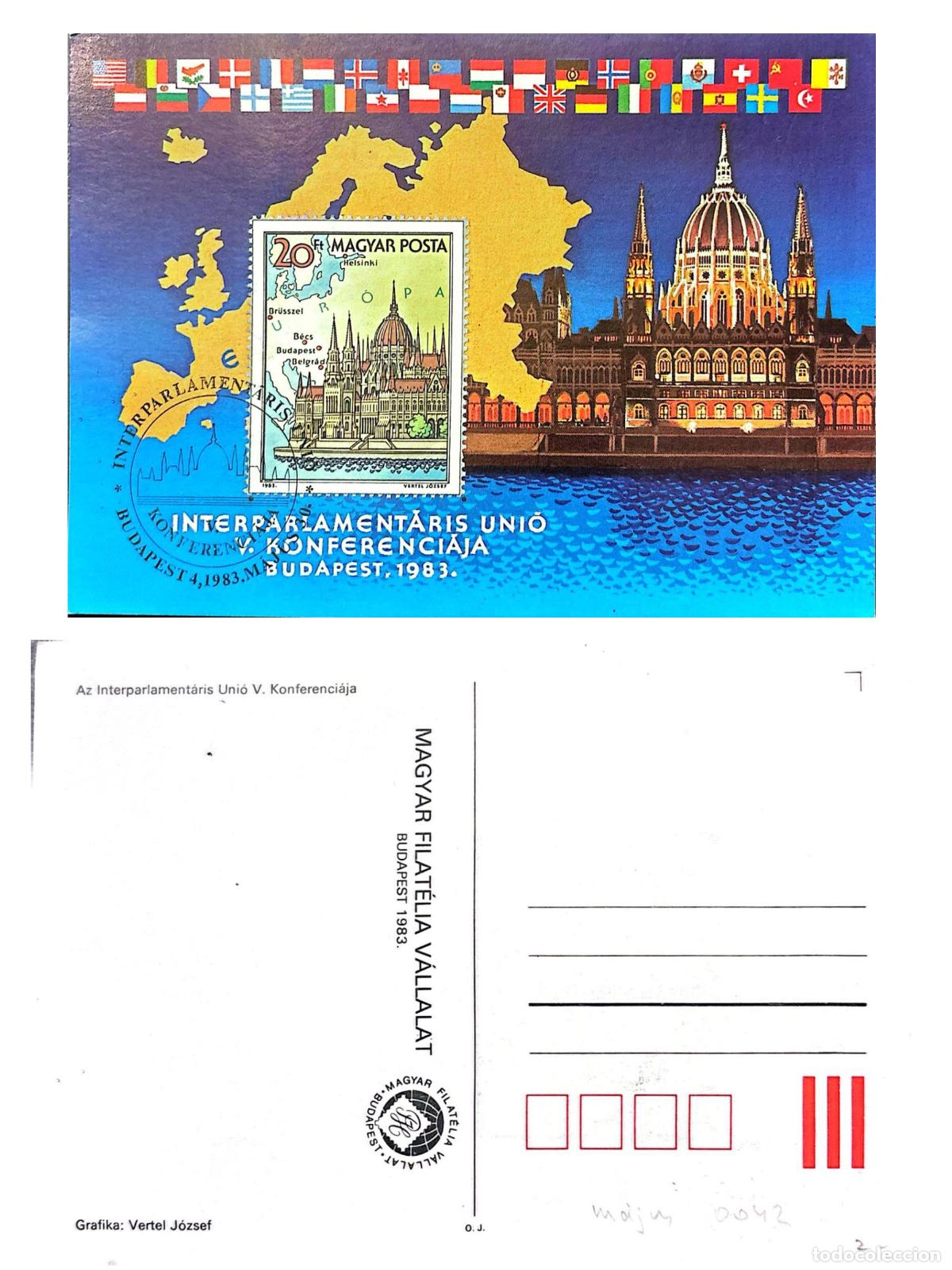 Selos: CMI) 1983. HUNGARY. POSTCARD. COMMEMORATIVE. 5th CONFERENCE OF THE INTER-PARLIAMENTARY UNION. ARCHIT