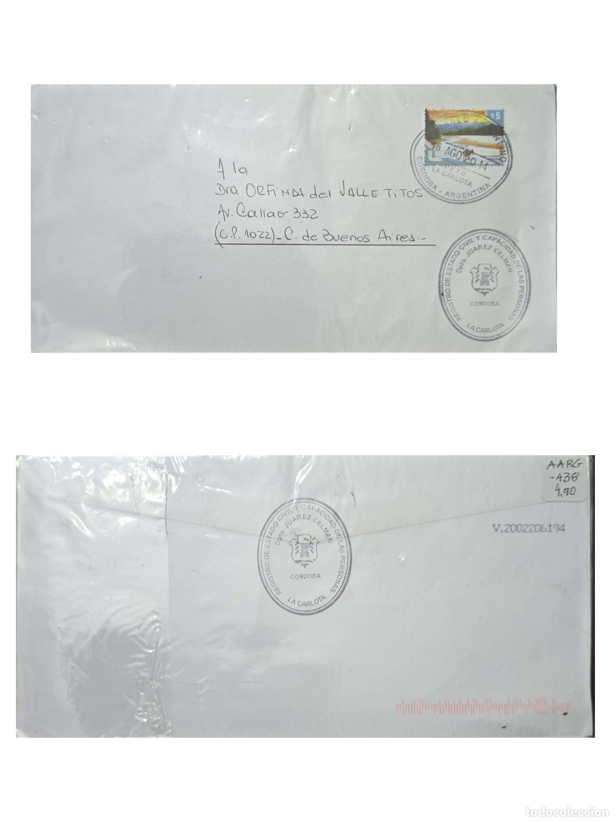 Selos: CMI) 2014. ARGENTINA. NATURAL LANDSCAPE: MINA CLAVERO. INTERNAL MAIL. FRONT AND BACK. XF