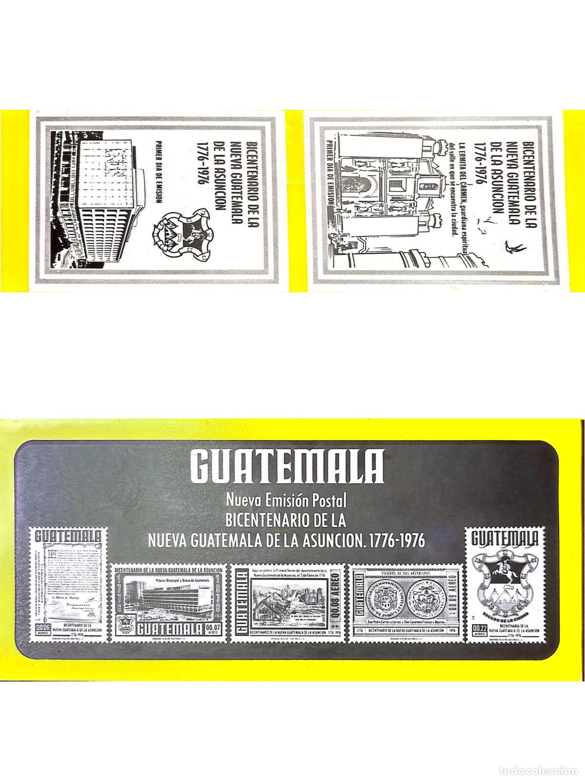 Sellos: CMI) 1976. GUATEMALA. BICENTENNIAL OF NUEVA GUATEMALA DE LA ASUNCI&Oacute;N. FDC. PALACES AND CHURCHES. ERM